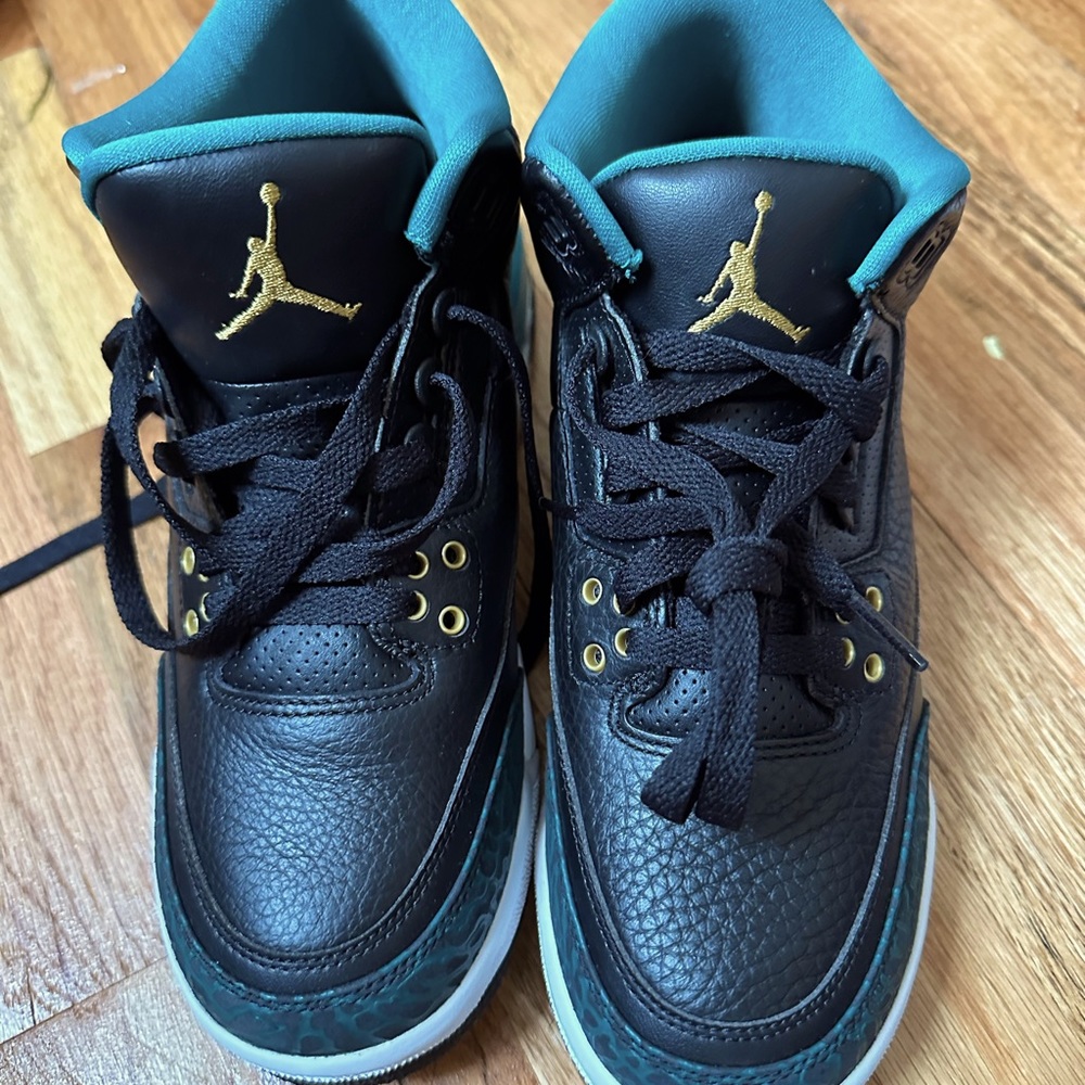 Big kids Jordan retro 3’s teal
